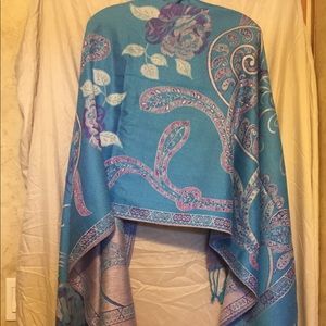 Blue Paisley Pashmina